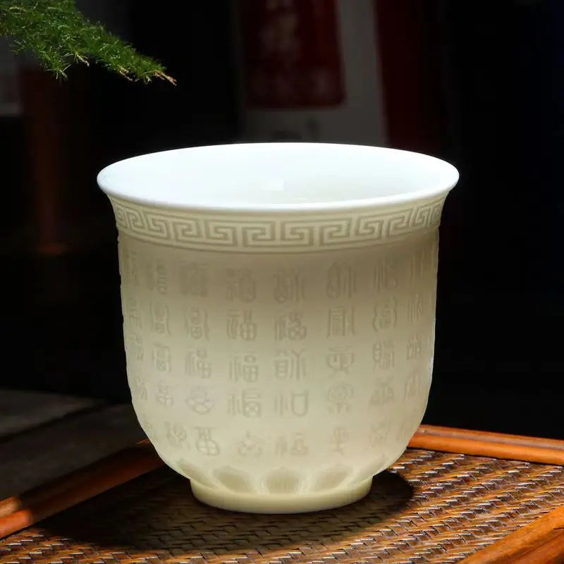 High Quality White Bone China Tea Cup Goat Fat Jade Ceramic Tea Cup Teacup Cute Cups and Mugs Japanese Mug Jingdezhen Teacups