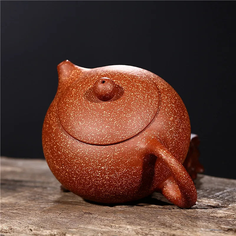 High-end Yixing Teapot 220ml Purple Clay Tea Kettle Famous Handmade Ball Hole Filter Xishi Tea Pot Raw Ore Kettle Zisha Tea Set