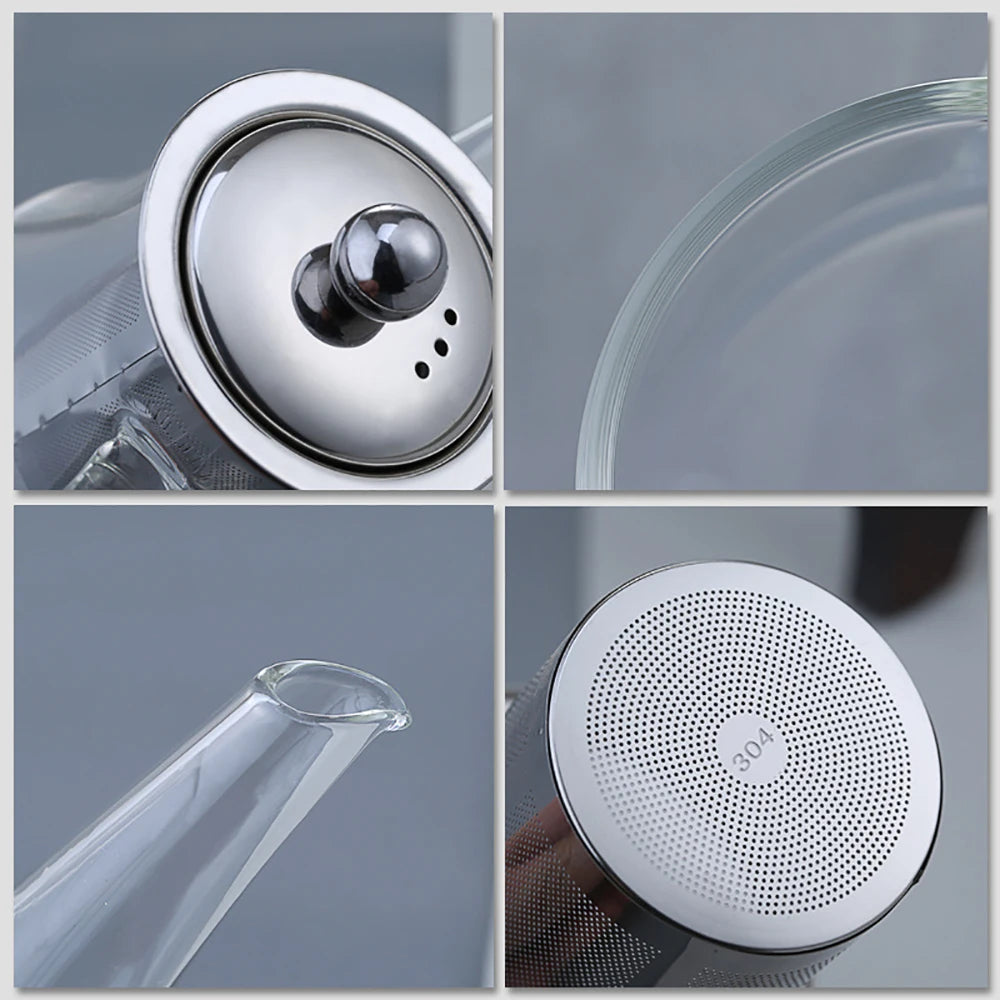 High quality Tea Infuser Pot Heat-resistant Glass Teapot Cup With Filter Flower Tea Pot Oolong Puer Kettle Glass Coffee Tea Pot