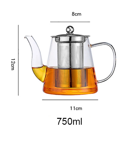 High quality Tea Infuser Pot Heat-resistant Glass Teapot Cup With Filter Flower Tea Pot Oolong Puer Kettle Glass Coffee Tea Pot