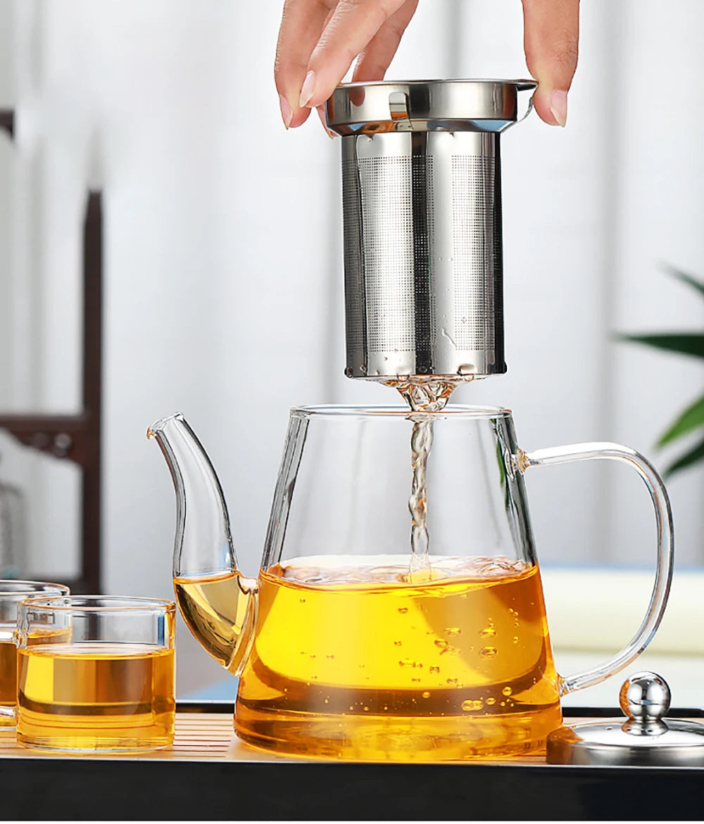 High quality Tea Infuser Pot Heat-resistant Glass Teapot Cup With Filter Flower Tea Pot Oolong Puer Kettle Glass Coffee Tea Pot
