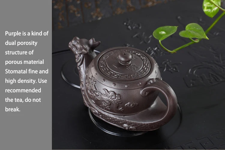 Hot Sales Chinese Yixing Purple Clay Teapot,raditional Dragon Tea Pot Big Capacity Handmade Clay Tea Set Kettle Kung Fu Teapot