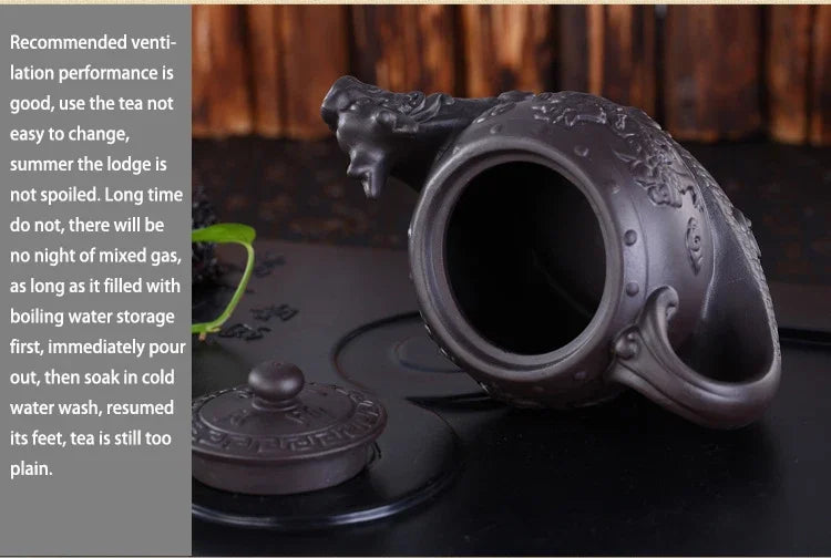 Hot Sales Chinese Yixing purple clay Teapot,Raditional dragon tea pot Big capacity Handmade clay tea set kettle kung fu teapot
