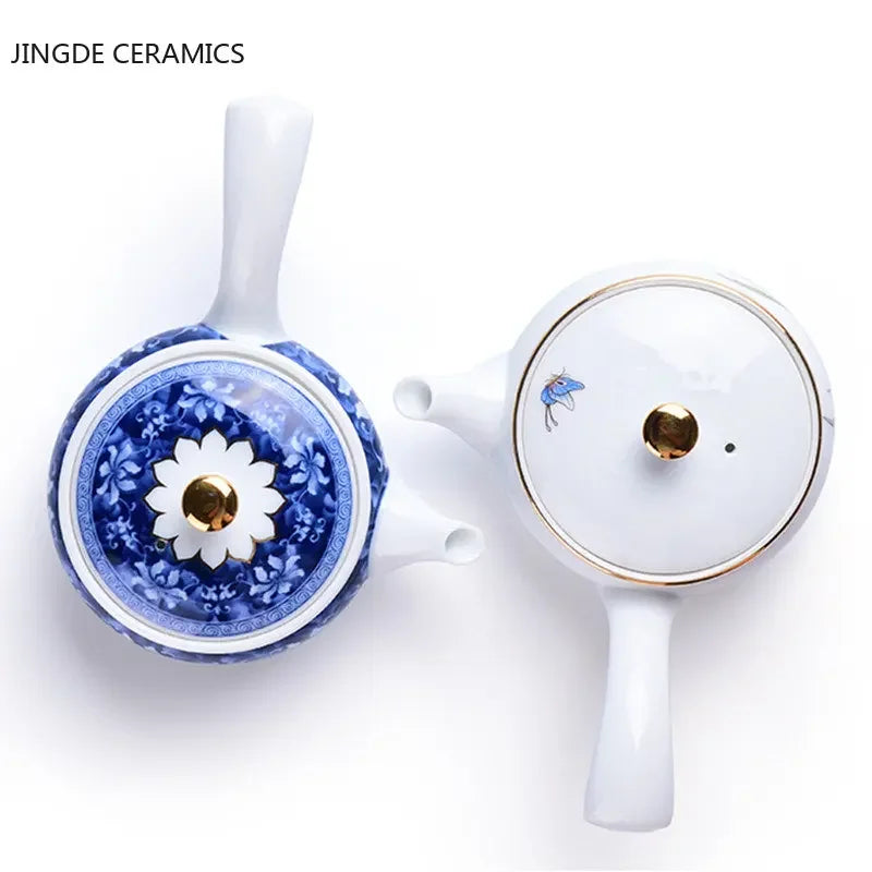 Household Ceramic Teapot Handmade Side Handle Kettle Chinese-style Porcelain Tea Set Customized Tea Infuser Teaware 170ml