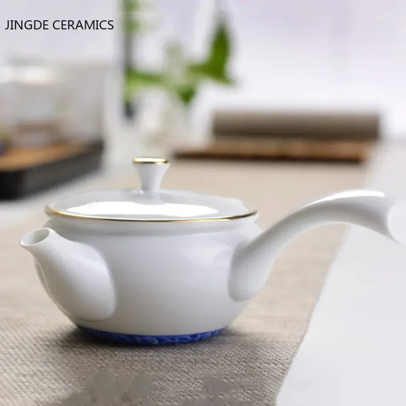 Household Ceramic Teapot Handmade Side Handle Kettle Chinese-style Porcelain Tea Set Customized Tea Infuser Teaware 170ml
