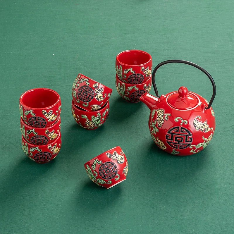 Household Ceramics Tea Pot Set Teacup Teapot Customized Tea Ceremony Supplies Boutique Handmade Tea Sets Wedding Gifts