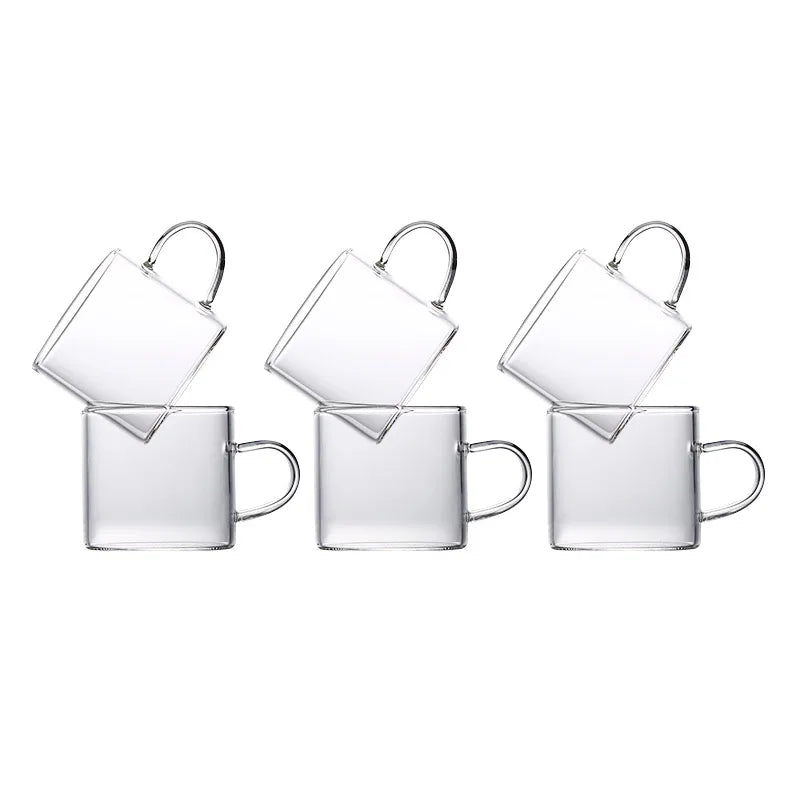 Household Thicken Tea Set High Temperature Explosion Proof Lead-free 600ML Teapot and 100ML Teacups Heated Milk Rose Fruit Tea