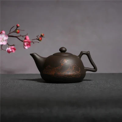 JIA-GUI LUO Purple Clay Yixing Teapot, Traditional Chinese Tea Set, Portable Travel Tea Set, Oolong Tea, 600ml, H027