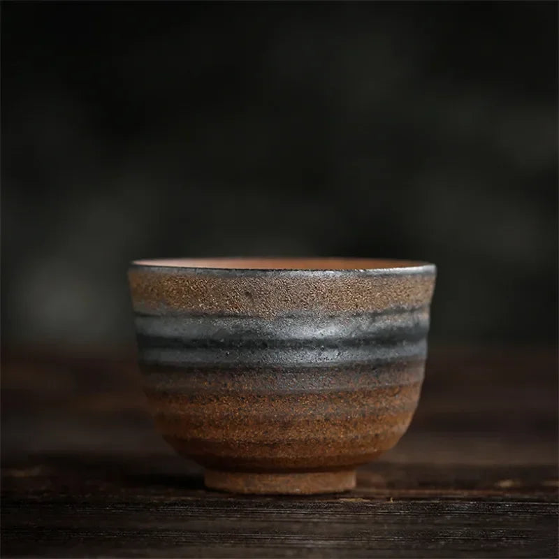 Japanese Ceramic Antique Dead Wood Side Handle Teapot Portable Kettle Handmade Tea Pot Retro Tea Cup Drinkware Kung Fu Tea Set