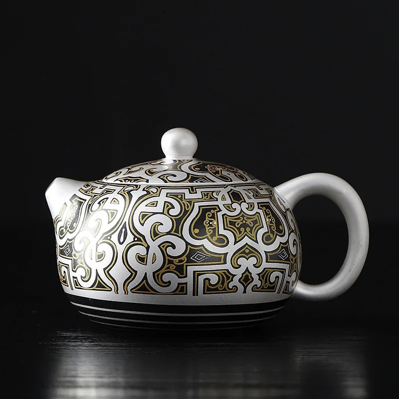Japanese Ceramic Tea Pot, Luxury Tea Warmer, Vintage Yixing Teapot, Handmade Tea Infuser, Kung Fu Tea Table, 200ml