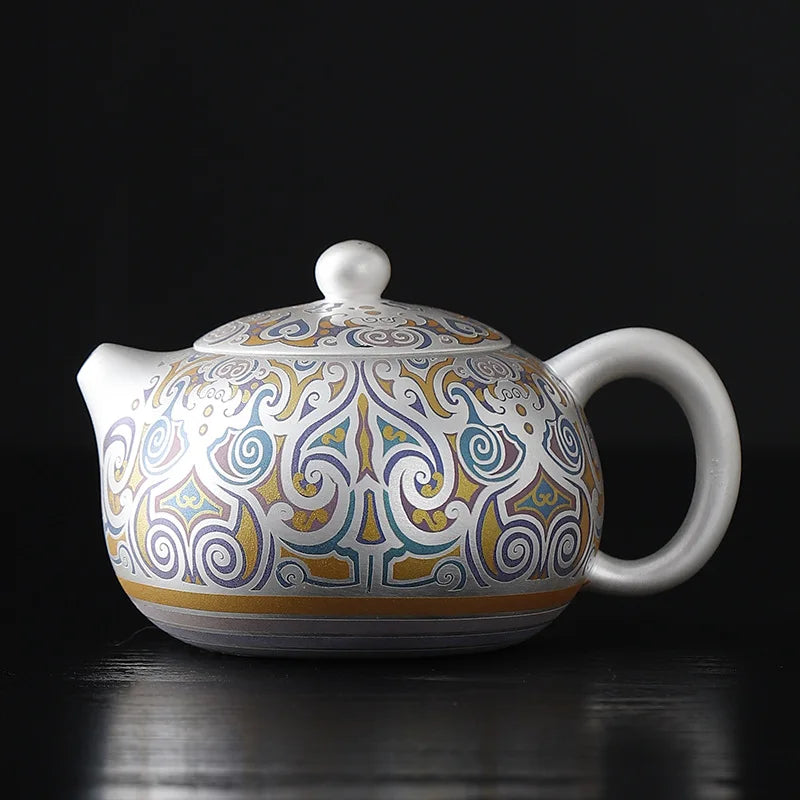 Japanese Ceramic Tea Pot, Luxury Tea Warmer, Vintage Yixing Teapot, Handmade Tea Infuser, Kung Fu Tea Table, 200ml