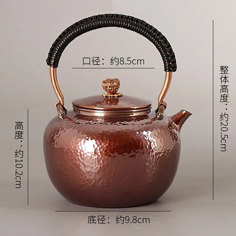 Japanese Handmade Copper Tea Jug, Teapot for Boil Water, Puer Tea Infusers, Yixing Tea Pot, Kongfu Tea Set, Kettle Gift