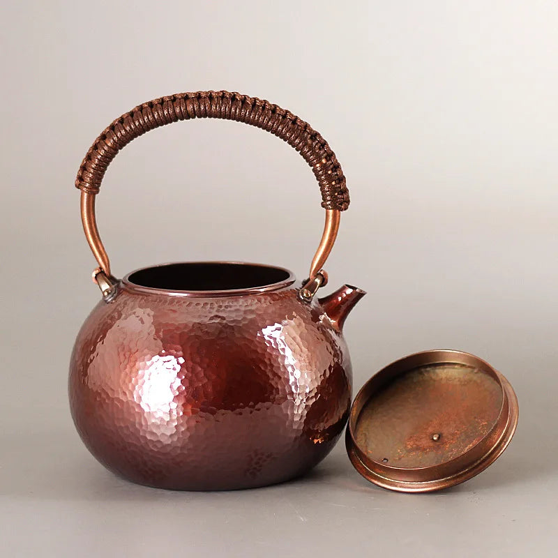 Japanese Handmade Copper Tea Jug, Teapot for Boil Water, Puer Tea Infusers, Yixing Tea Pot, Kongfu Tea Set, Kettle Gift