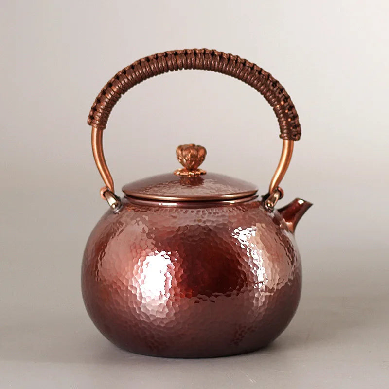 Japanese Handmade Copper Tea Jug, Teapot for Boil Water, Puer Tea Infusers, Yixing Tea Pot, Kongfu Tea Set, Kettle Gift