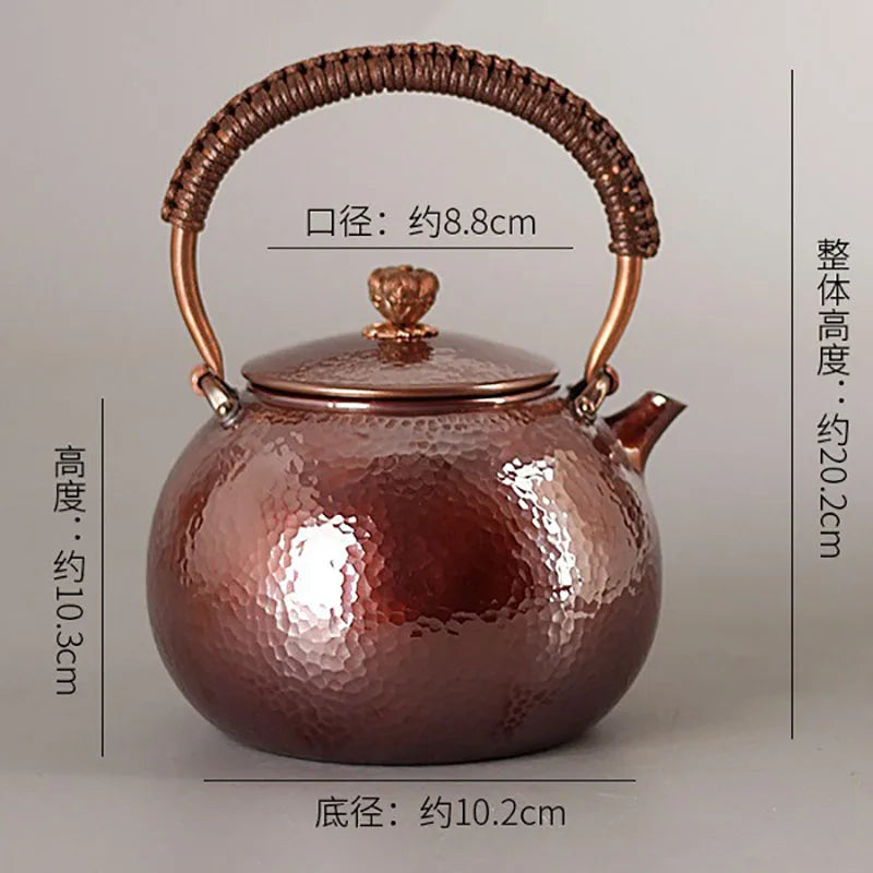 Japanese Handmade Copper Tea Jug, Teapot for Boil Water, Puer Tea Infusers, Yixing Tea Pot, Kongfu Tea Set, Kettle Gift