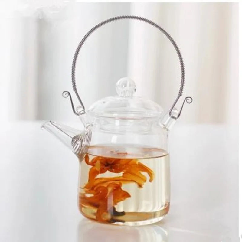 Japanese Handmade Heat Resistant Glass Teapot Household Transparent Beam Teapots with Filter Kung Fu Tea Making Tea Pot