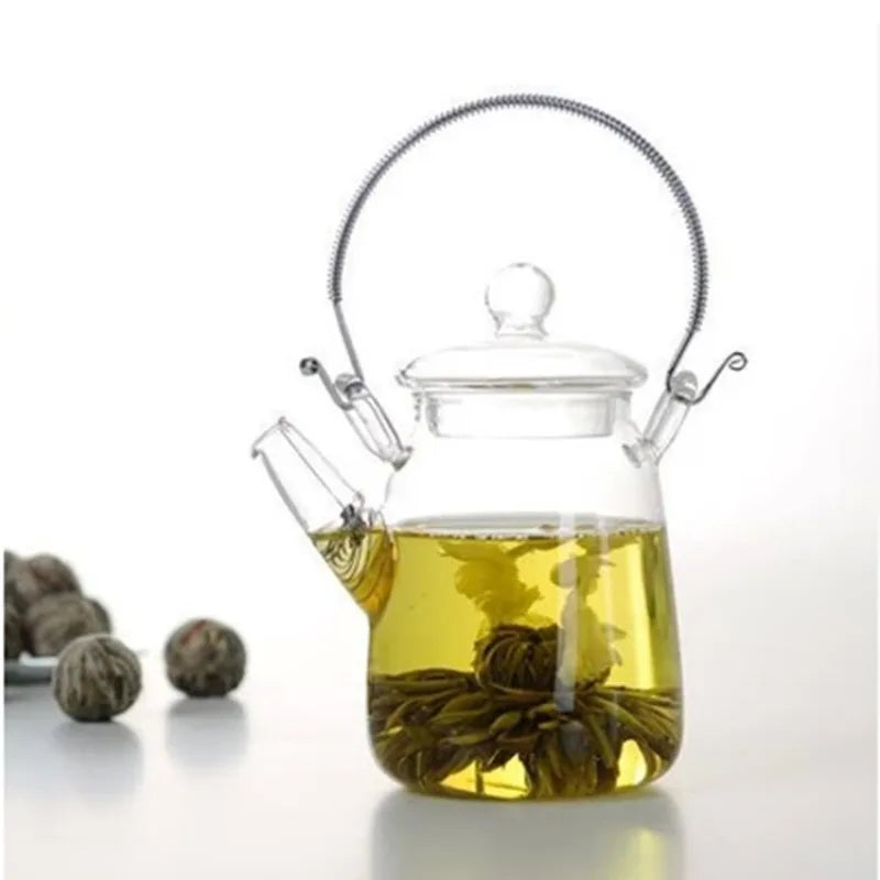 Japanese Handmade Heat Resistant Glass Teapot Household Transparent Beam Teapots with Filter Kung Fu Tea Making Tea Pot