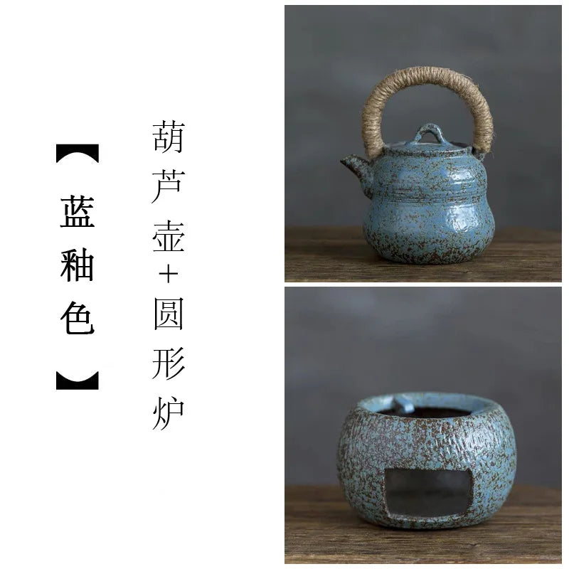 Japanese Retro Warm Tea Stove Ceramic Tea Warmer Candle Alcohol Lamp Teapot Heating Furnace Tea Utensils Tea Kettle Pots