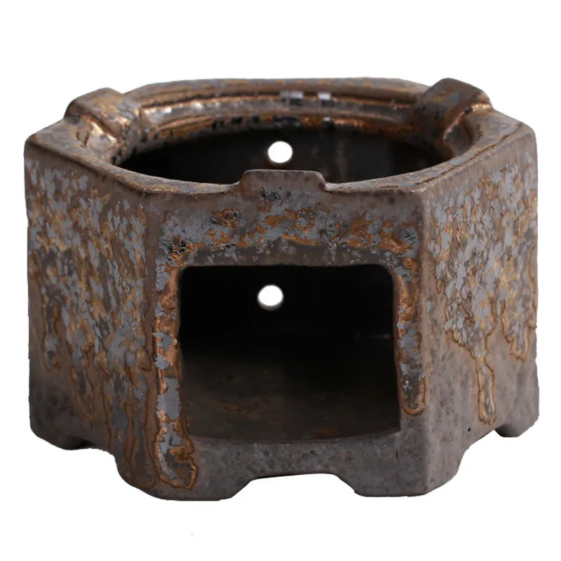 Japanese Retro Warm Tea Stove Ceramic Tea Warmer Candle Alcohol Lamp Teapot Heating Furnace Tea Utensils Tea Kettle Pots