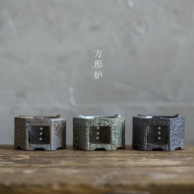 Japanese Retro Warm Tea Stove Ceramic Tea Warmer Candle Alcohol Lamp Teapot Heating Furnace Tea Utensils Tea Kettle Pots