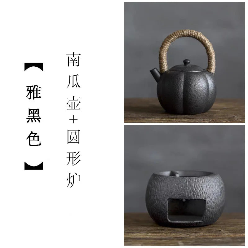 Japanese Retro Warm Tea Stove Ceramic Tea Warmer Candle Alcohol Lamp Teapot Heating Furnace Tea Utensils Tea Kettle Pots