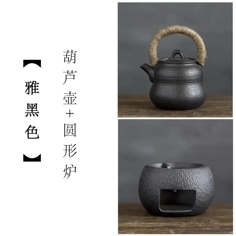 Japanese Retro Warm Tea Stove Ceramic Tea Warmer Candle Alcohol Lamp Teapot Heating Furnace Tea Utensils Tea Kettle Pots
