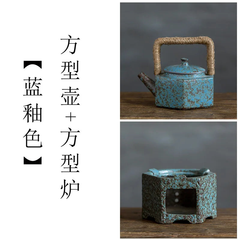 Japanese Retro Warm Tea Stove Ceramic Tea Warmer Candle Alcohol Lamp Teapot Heating Furnace Tea Utensils Tea Kettle Pots