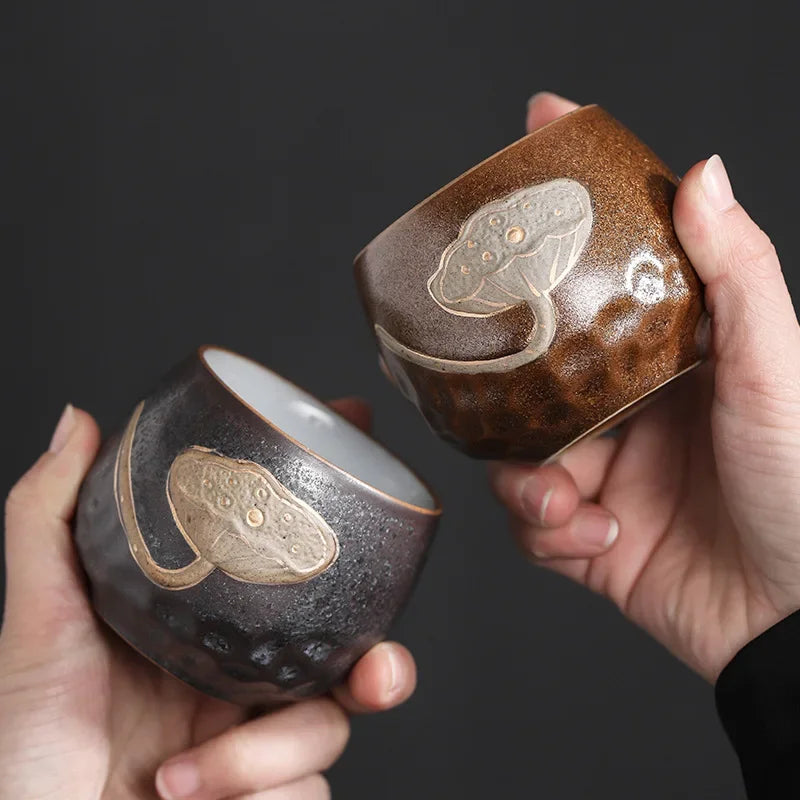 Japanese Style Kiln Baked Tea Cup Ceramic Kung Fu Tea Set Cup Master Cup Personal Cup Set Teacups Tea Cup Strainer