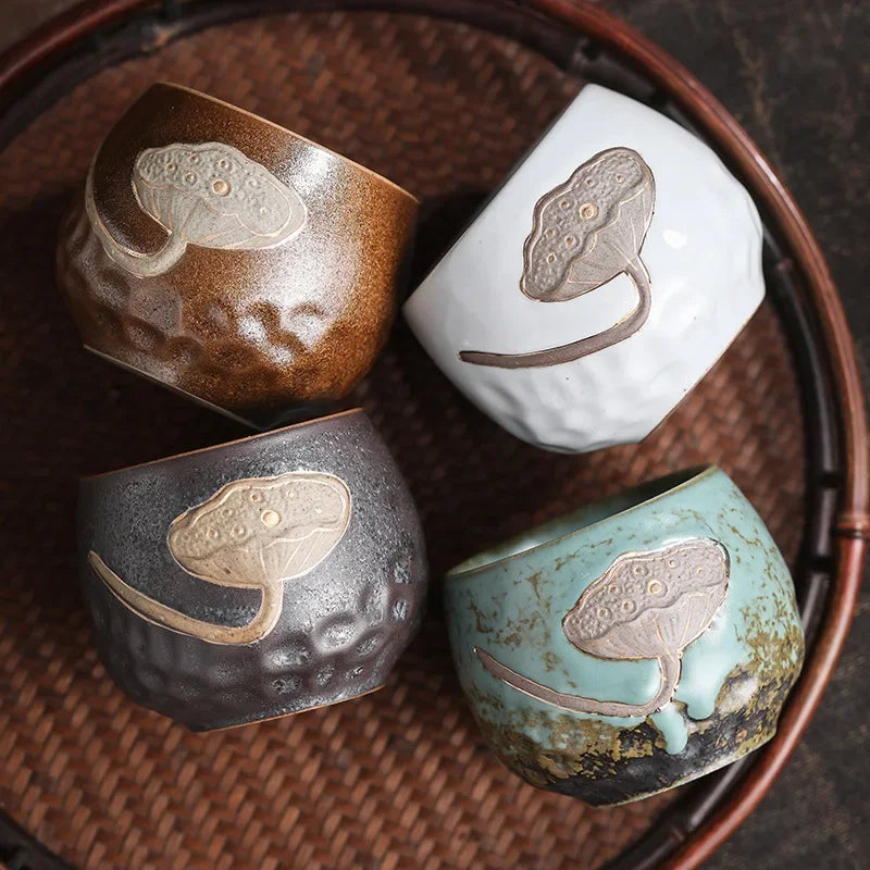 Japanese Style Kiln Baked Tea Cup Ceramic Kung Fu Tea Set Cup Master Cup Personal Cup Set Teacups Tea Cup Strainer