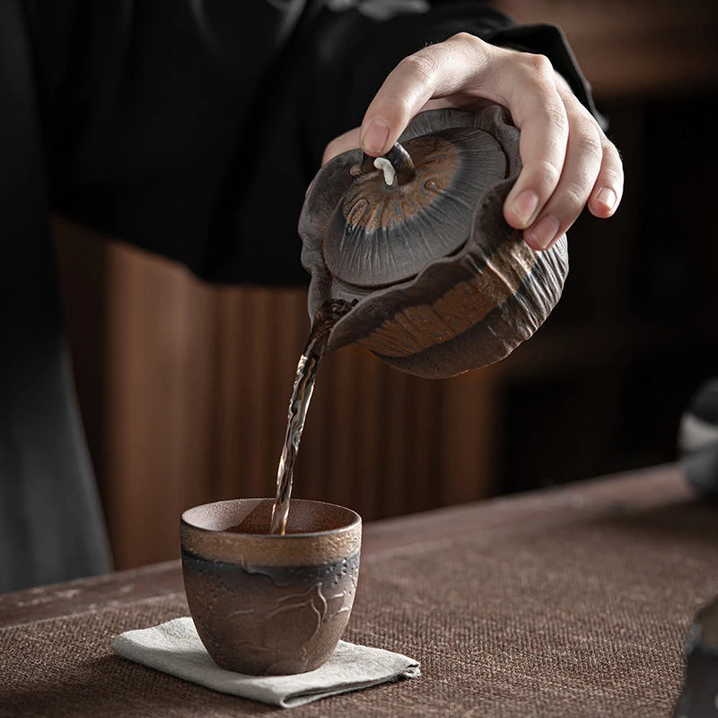 Japanese bodhi hand pot tea infuser Stoneware single pot small tureen kung fu teapot tea set Tea set kitchen dining room bar