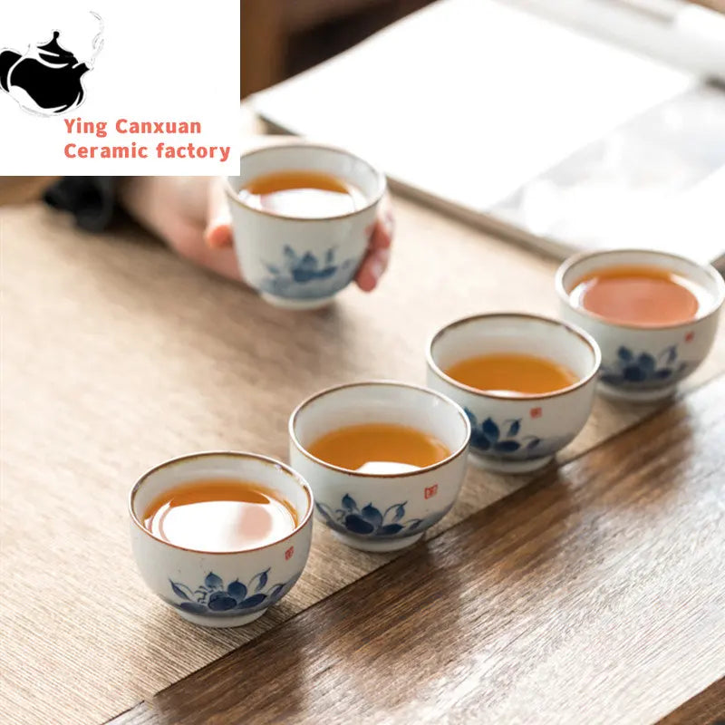 Japanese-style Handmade Ceramic Teacup Boutiques Master Tea Cup Household Tea Set Accessories Antique Porcelain Tea Bowl
