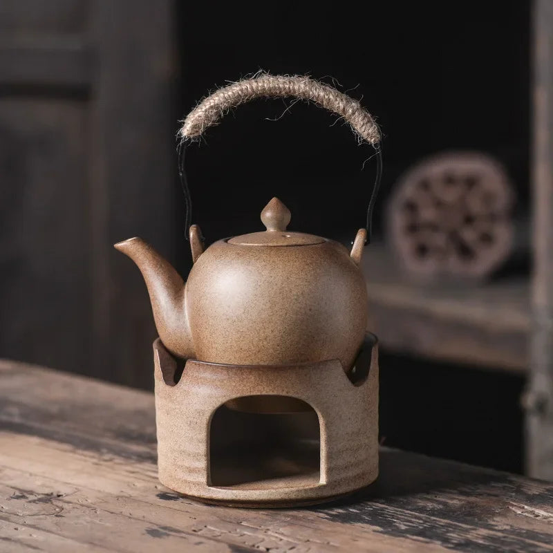 Japaness Retro Pottery Teapot with Charcoal Stove Tea Brewing Pot Single Kung Fu Teaware Tea Pots Tea Making Device