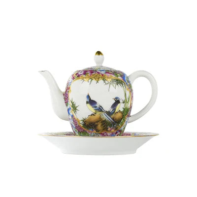 Jingdezhen Ceramic Teapot Kung Fu Jin Jun Mei Green Tea Set Handmade Hand-painted Pastel Gold Porcelain Teapot Teaware