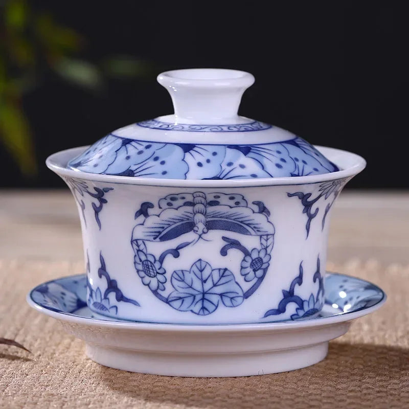Jingdezhen Ceramics Gaiwan Home Handmade Tea Tureen Boutique with Cover Teacup Tea Ceremony Accessories Personal Tea Cup