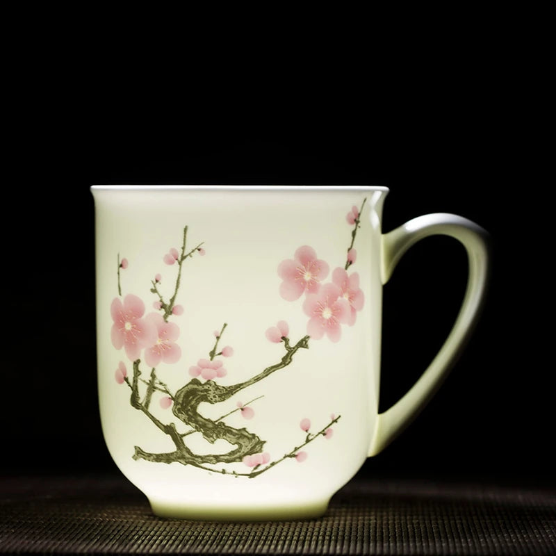 Jingdezhen Ceramics High Capacity Tea Cup Office with Cover Teacup Home Porcelain Water Cup Teaware Supplies Tea Infuser