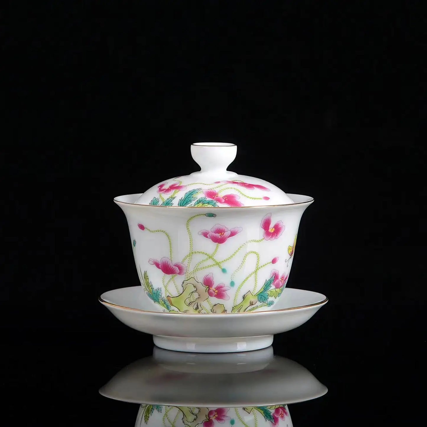 Jingdezhen Gaiwan Ceramic Tea Cups Chinese Tea Tureen On-glazed Teaware Home Decor Porcelanas Kung Fu Tea Cup Set
