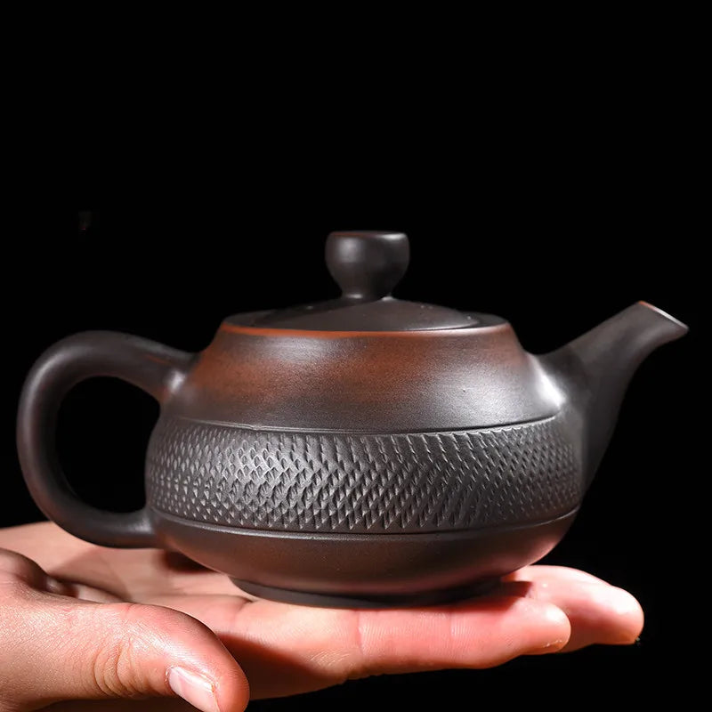 Jump knife Purple Pottery Teapot Ceramic Household   Pot Kung Fu Tea Set  Pure Handmade Teapot Teapot for Tea Puer Tea Kettle