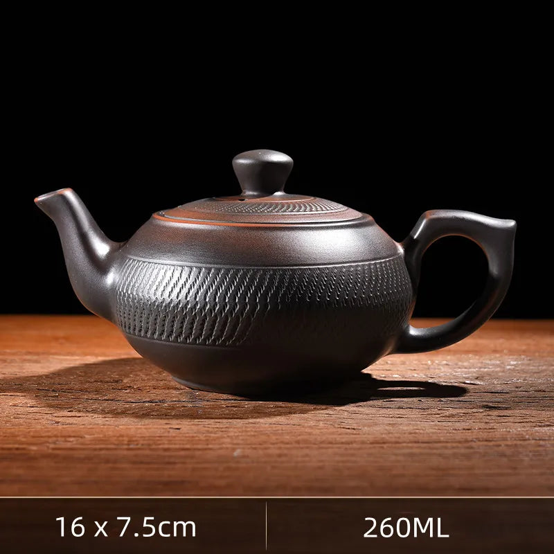 Jump knife Purple Pottery Teapot Ceramic Household   Pot Kung Fu Tea Set  Pure Handmade Teapot Teapot for Tea Puer Tea Kettle
