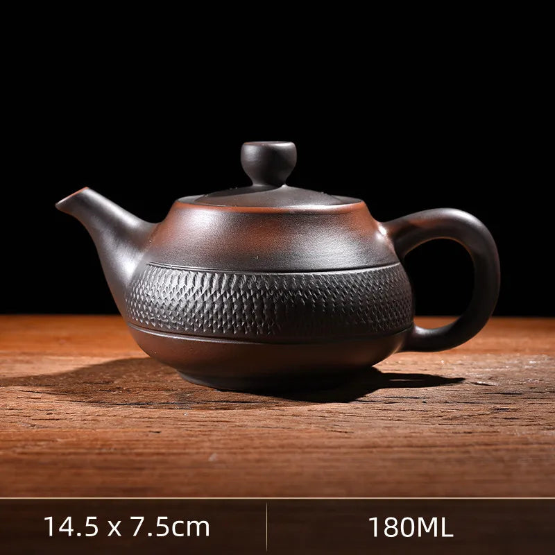 Jump knife Purple Pottery Teapot Ceramic Household   Pot Kung Fu Tea Set  Pure Handmade Teapot Teapot for Tea Puer Tea Kettle