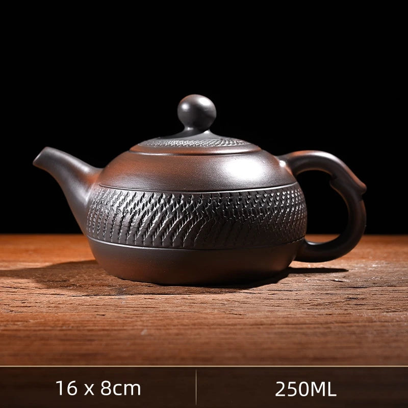 Jump knife Purple Pottery Teapot Ceramic Household   Pot Kung Fu Tea Set  Pure Handmade Teapot Teapot for Tea Puer Tea Kettle