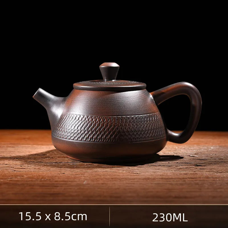 Jump knife Purple Pottery Teapot Ceramic Household   Pot Kung Fu Tea Set  Pure Handmade Teapot Teapot for Tea Puer Tea Kettle