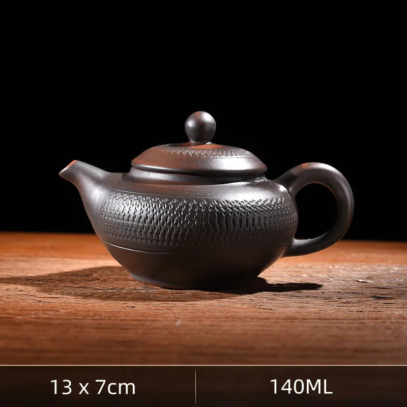 Jump knife Purple Pottery Teapot Ceramic Household   Pot Kung Fu Tea Set  Pure Handmade Teapot Teapot for Tea Puer Tea Kettle