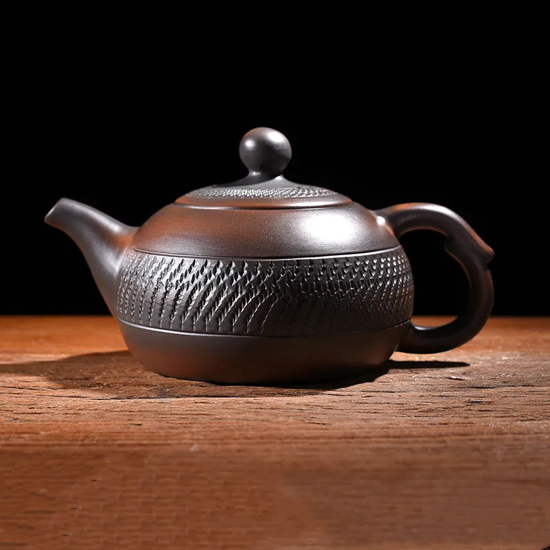 Jump knife Purple Pottery Teapot Ceramic Household   Pot Kung Fu Tea Set  Pure Handmade Teapot Teapot for Tea Puer Tea Kettle
