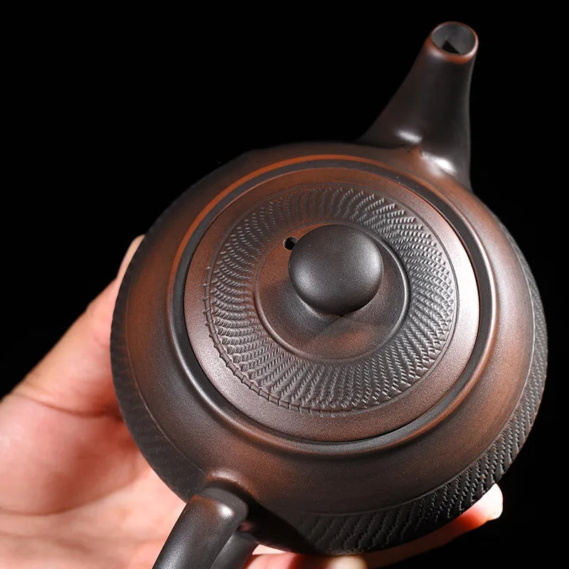 Jump knife Purple Pottery Teapot Ceramic Household   Pot Kung Fu Tea Set  Pure Handmade Teapot Teapot for Tea Puer Tea Kettle