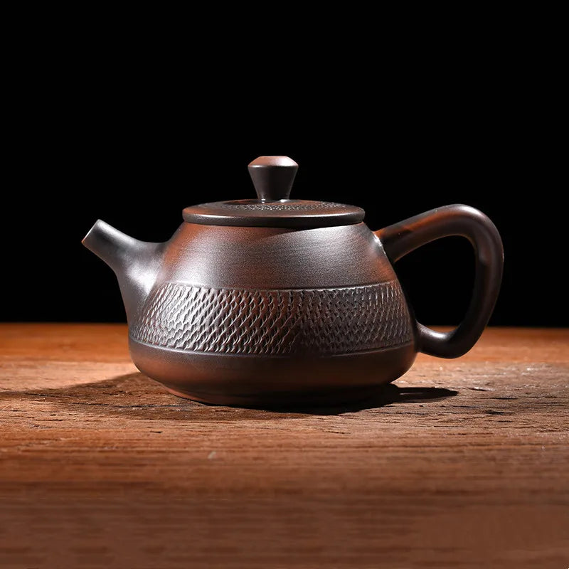 Jump knife Purple Pottery Teapot Ceramic Household   Pot Kung Fu Tea Set  Pure Handmade Teapot Teapot for Tea Puer Tea Kettle