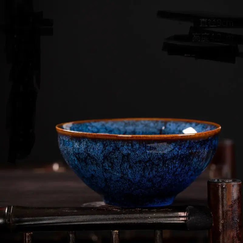 Kiln Change Four Seasons Cup Master Cup Tea Cup Kung Fu Tea Set Household Ceramic Teacup Tea Bowl Gift Box