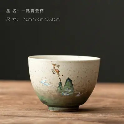 Kiln Change Tea Cup, Ceramic Crane Tea Cup, Kungfu Tea Set, Large Retro Tea Lamp, Master Cup, Single Cup Gift Box