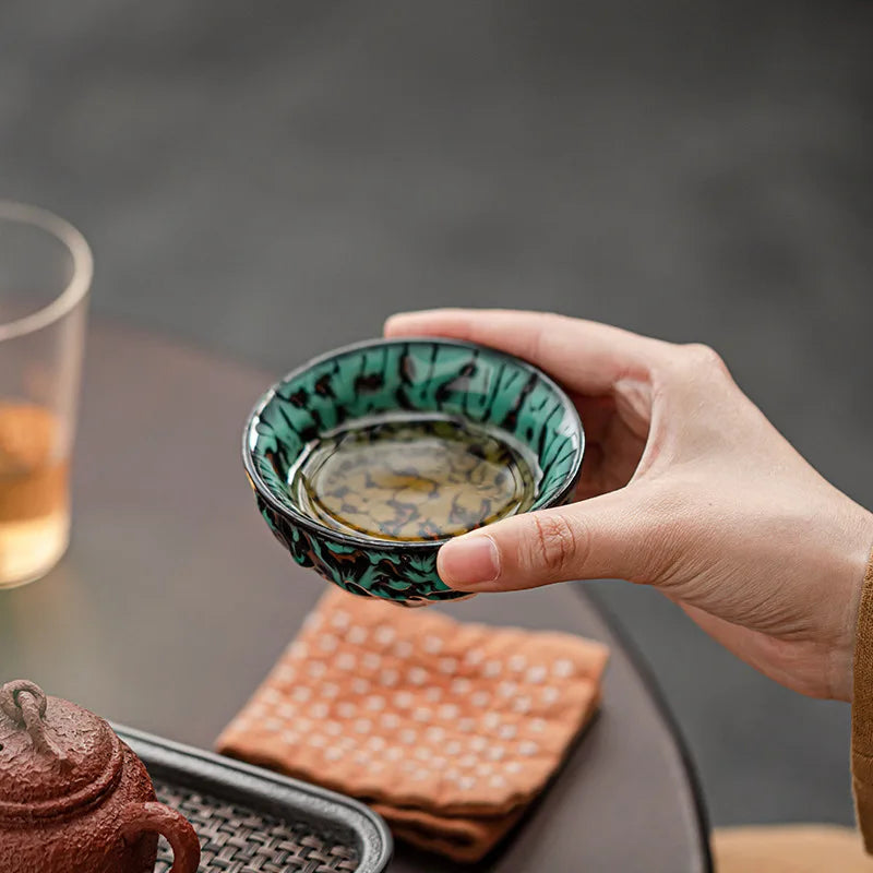 Kiln-turned Mythical Beast Tea Cup Dragon Tiger Master Cup Ceramic Tea Cup Jianzhan Chinese Tea Cup Kung Fu Tea Set Teacup