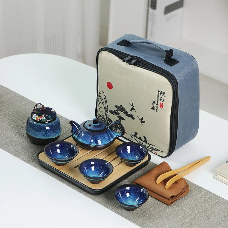Kung Fu Chinese Style Ceramic Tea Pot Set Tea Ceremony Pottery Tea Ceremony Conjunto Para Cha Juego De Te Tea Service