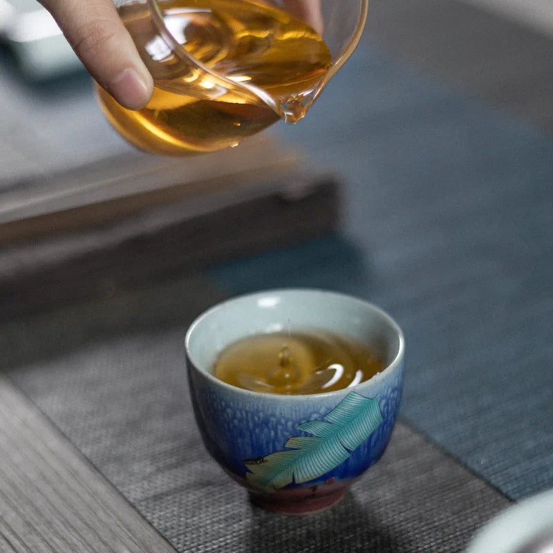 Kung Fu Tea Cup Kiln Baked Teacup Tea Cup Single Tea Cup 5 Gift Set Hand Gift Large Master Cup Ceramic Teacups Tea cup suit